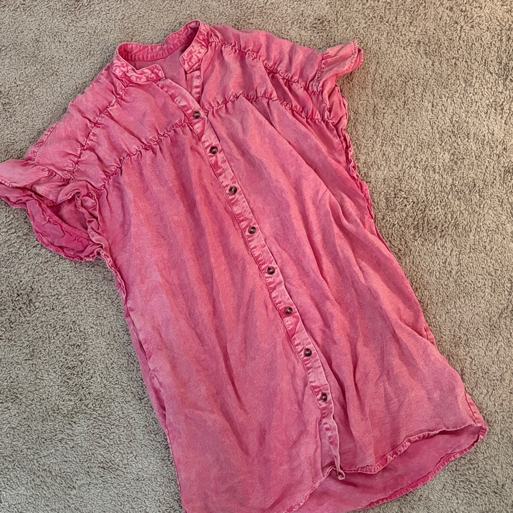 Elegant Pink Ruffled Midi Dress